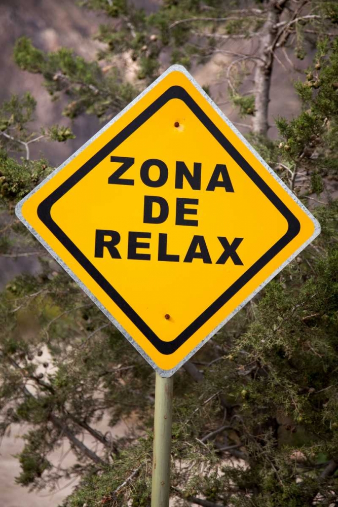 Argentina, Mendoza, Potrerillos Spa road sign art print by Wendy Kaveney for $57.95 CAD