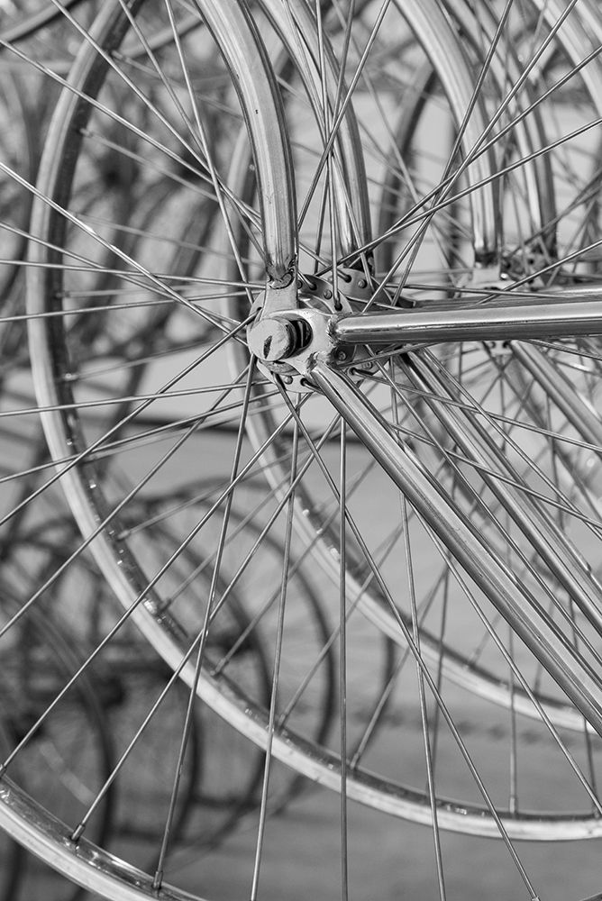 Metal bicycle wheels art print by Cindy Miller Hopkins for $57.95 CAD