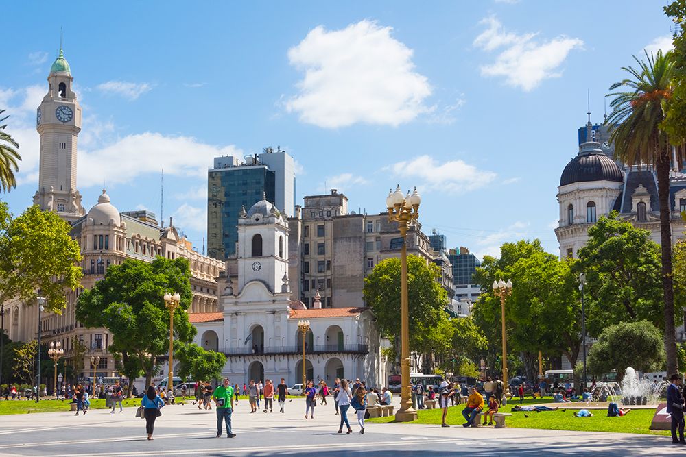 Clock tower of City Legislature Building-Buenos Aires Cabildo and Buenos Aires City Hall in Plaza d art print by Keren Su for $57.95 CAD
