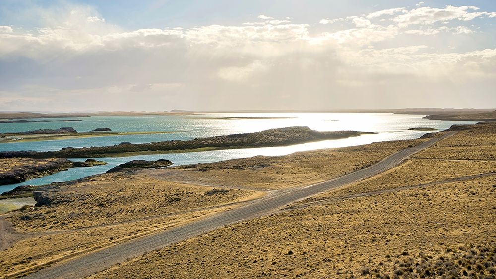 Argentina-Santa Cruz Puerto Deseado-Deseado River estuary in low tide art print by Michele Molinari for $57.95 CAD