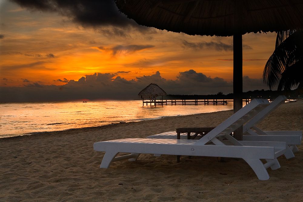 Belize-Sunrise over the Caribbean Ocean art print by Tom Norring for $57.95 CAD