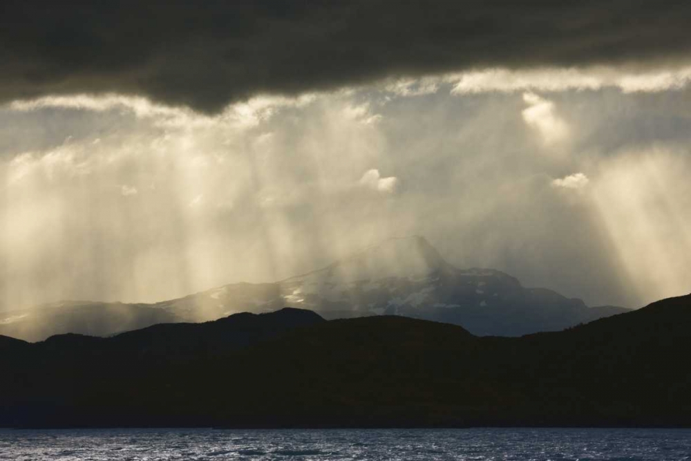 Chile, Torres del Paine NP Crepuscular rays art print by Don Grall for $57.95 CAD