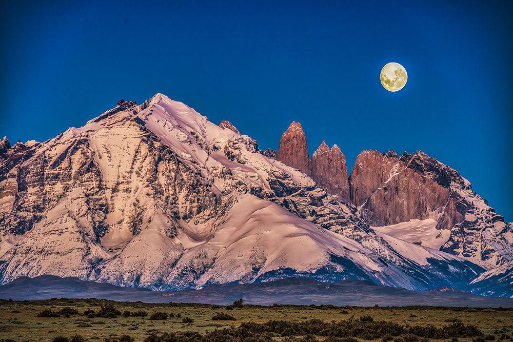Torres del Paine morning moon, Chile art print by John Ford for $57.95 CAD