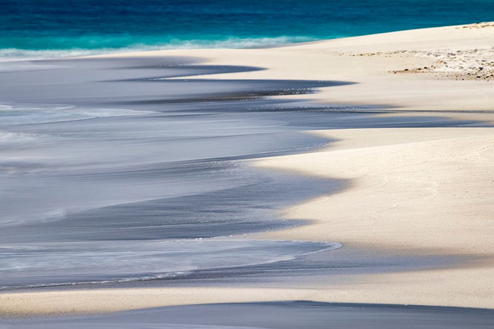 Surf pattern washing up on white sandy beach-Espanola Island-Galapagos Islands-Ecuador art print by Adam Jones for $57.95 CAD