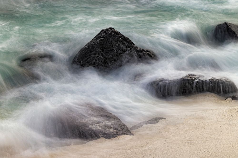 Waves crashing over lava rocks on shoreline of Espanola Island-Galapagos Islands-Ecuador art print by Adam Jones for $57.95 CAD