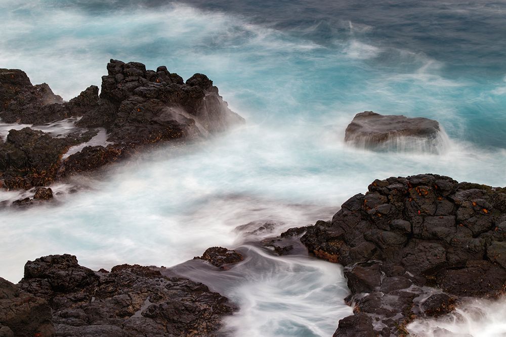 Waves crashing over lava rocks on shoreline of Espanola Island-Galapagos Islands-Ecuador art print by Adam Jones for $57.95 CAD