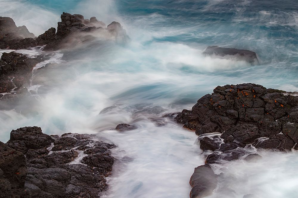 Waves crashing over lava rocks on shoreline of Espanola Island-Galapagos Islands-Ecuador art print by Adam Jones for $57.95 CAD