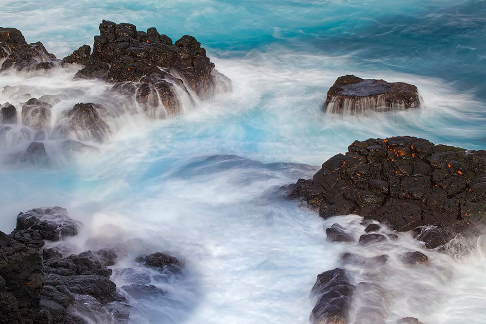 Waves crashing over lava rocks on shoreline of Espanola Island-Galapagos Islands-Ecuador art print by Adam Jones for $57.95 CAD