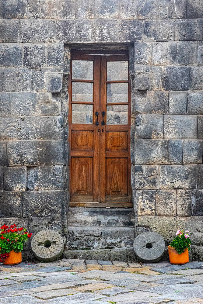 Entrance door inset between stone walls built by the Inca in the 1440s in Ecuador. art print by Mallorie Ostrowitz for $57.95 CAD