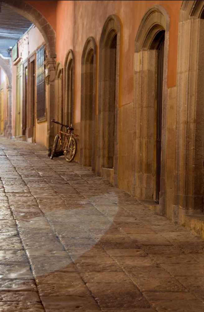 Mexico, Sidewalk with bicycle and archways art print by Nancy Rotenberg for $57.95 CAD