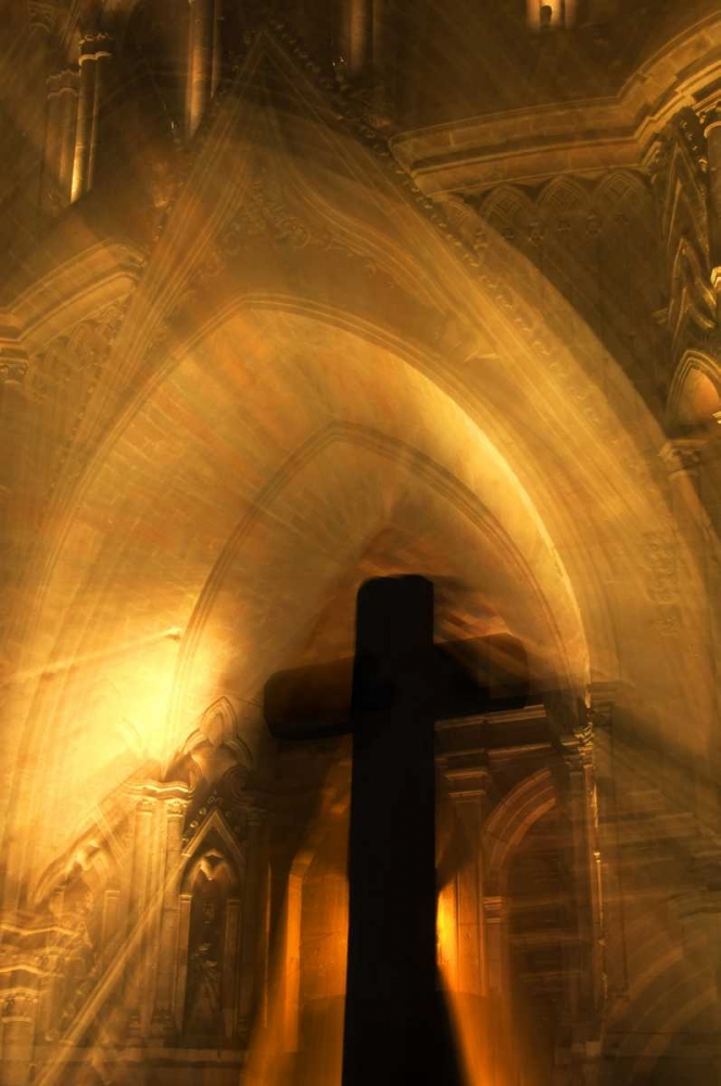 Mexico Abstract of cross in front of church art print by Nancy Rotenberg for $57.95 CAD