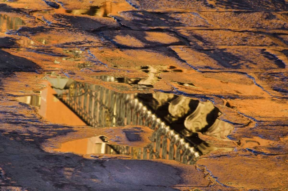 Mexico Cobblestone street with puddles of water art print by Nancy Rotenberg for $57.95 CAD