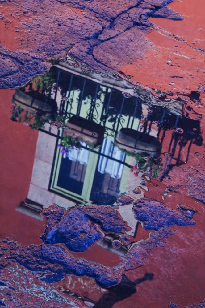 Mexico Cobblestone street with window reflection art print by Nancy Rotenberg for $57.95 CAD