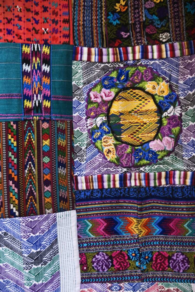 Mexico Colorful textiles art print by Nancy Rotenberg for $57.95 CAD