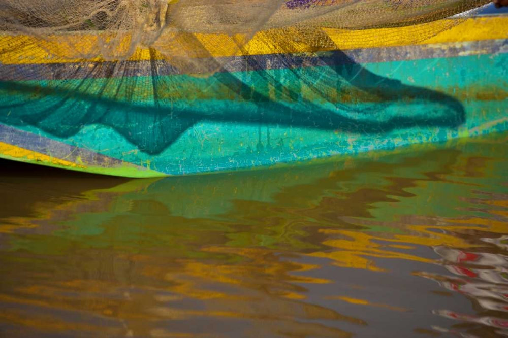Mexico, Janitzio Island Boat and net reflections art print by Nancy Rotenberg for $57.95 CAD