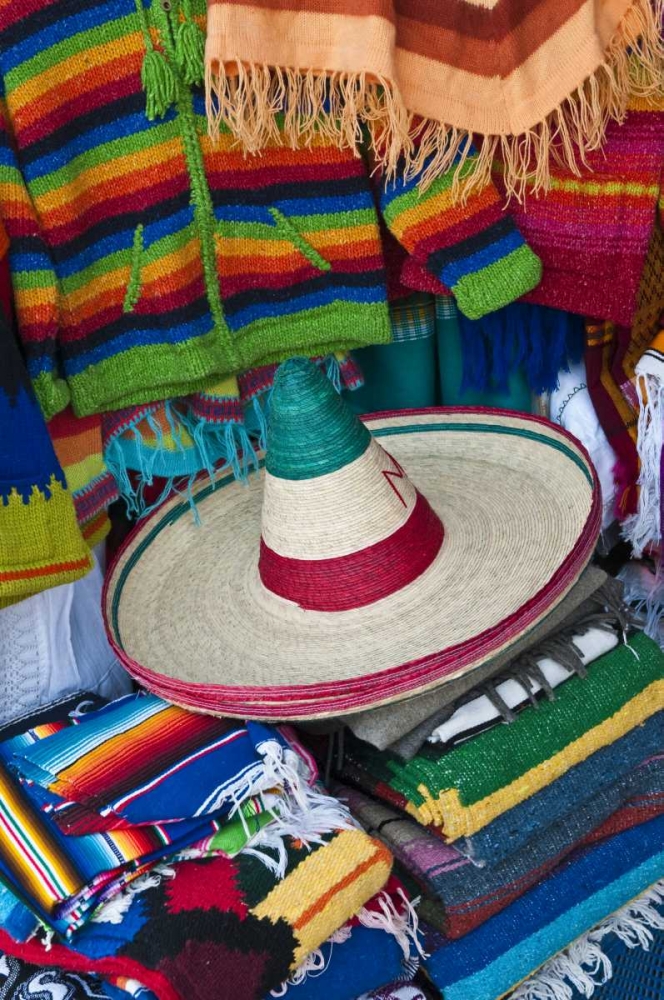 Mexico, Teotihuacan Sombrero and blankets art print by Nancy Rotenberg for $57.95 CAD