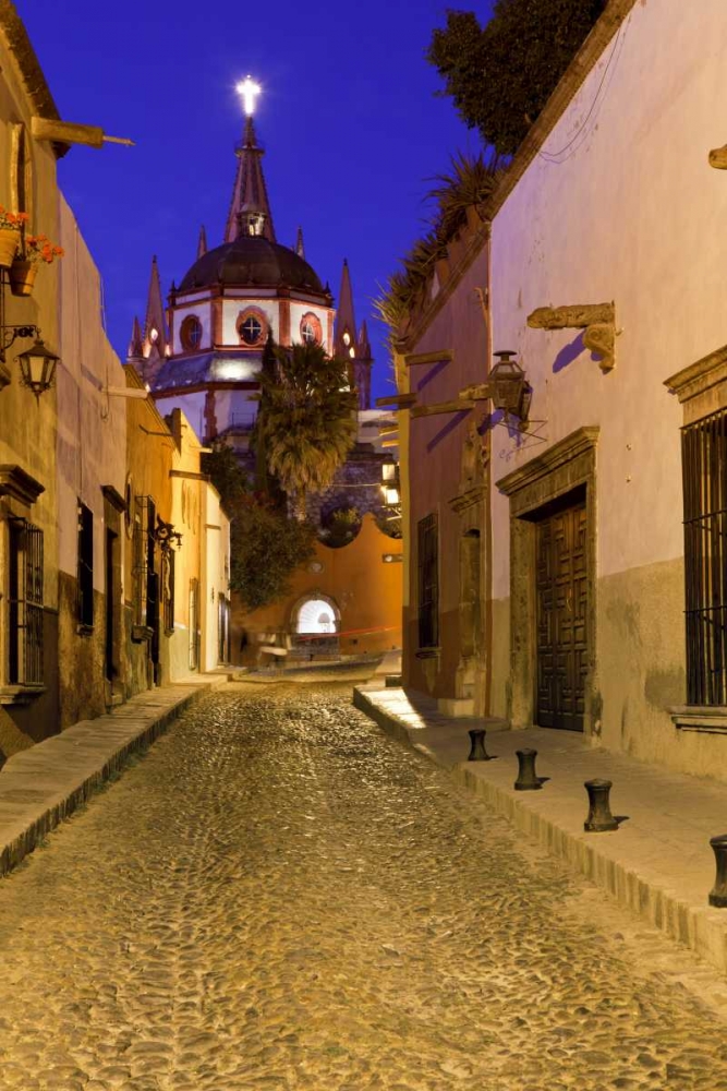 Mexico Night street scene with La Parroquia art print by Don Paulson for $57.95 CAD