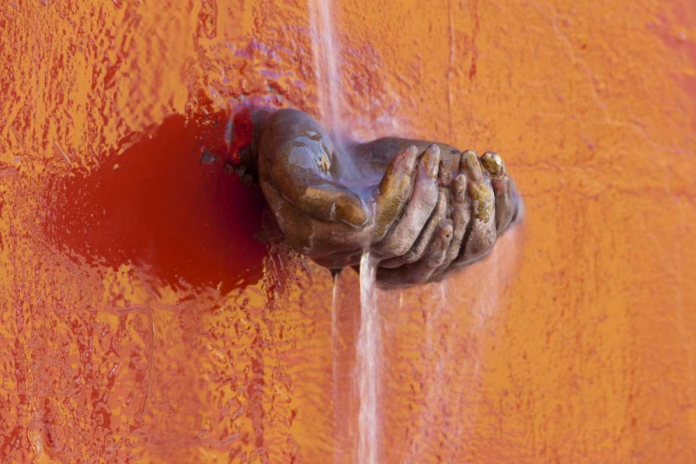 Mexico Fountain of water in cupped hands art print by Don Paulson for $57.95 CAD