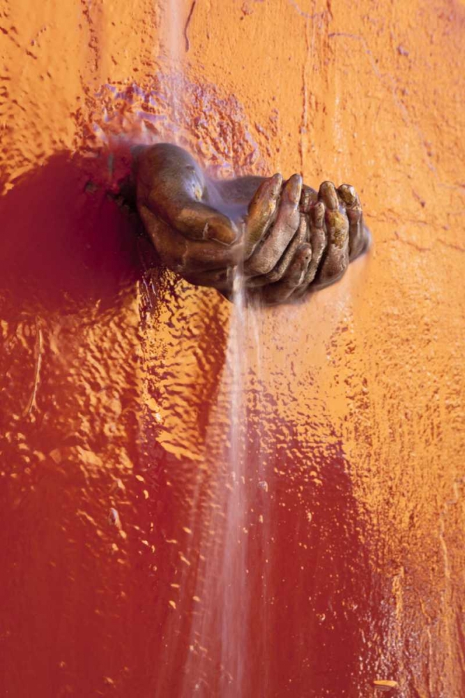Mexico Fountain of water in cupped hands art print by Don Paulson for $57.95 CAD