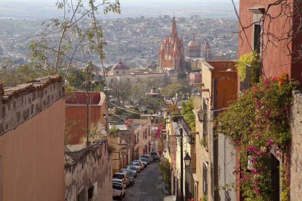 Mexico Street scene with overview of city art print by Don Paulson for $57.95 CAD