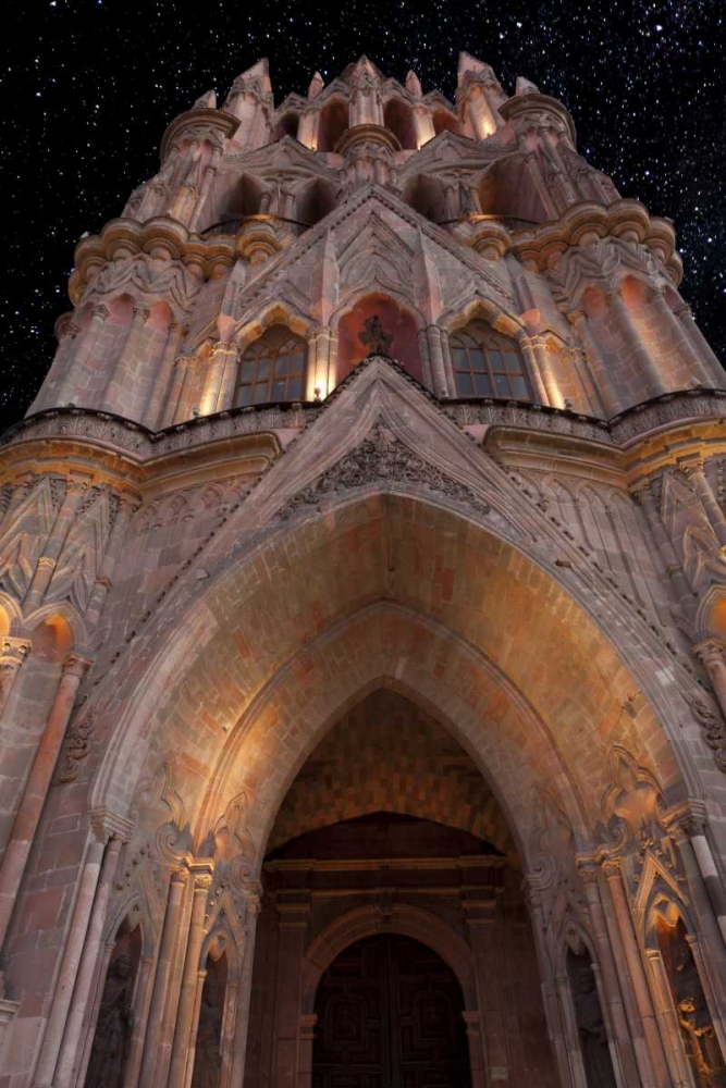 Mexico La Parroquia cathedral at night art print by Don Paulson for $57.95 CAD
