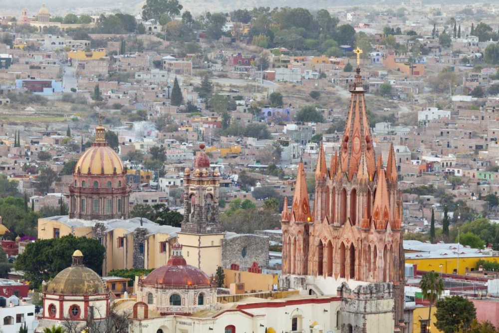 Mexico City overview with La Parroquia cathedral art print by Don Paulson for $57.95 CAD