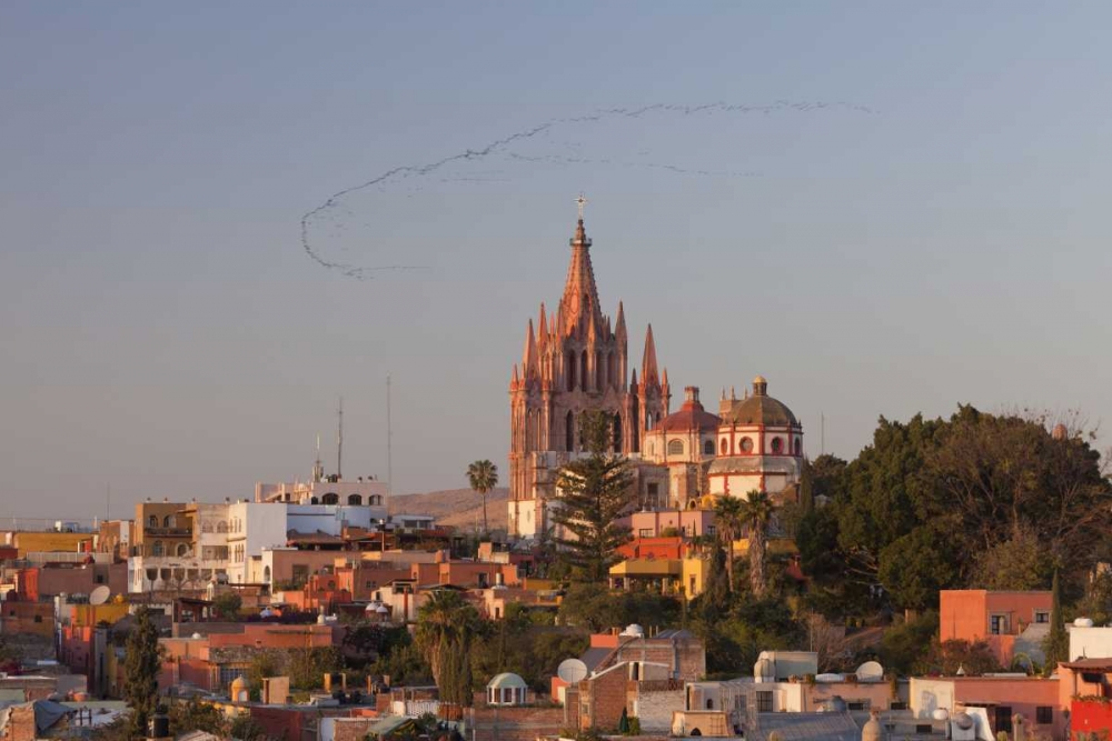 Mexico La Parroquia cathedral in cityscape art print by Don Paulson for $57.95 CAD