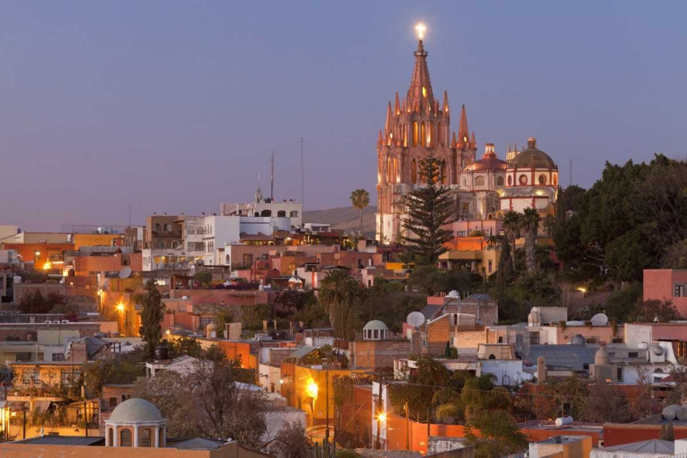 Mexico La Parroquia cathedral at twilight art print by Don Paulson for $57.95 CAD