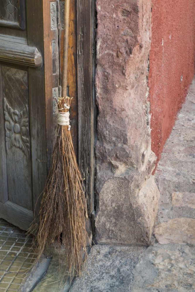 Mexico, San Miguel de Allende Broom in doorway art print by Don Paulson for $57.95 CAD
