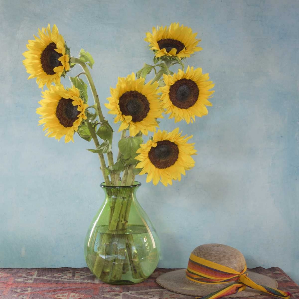 Mexico Sunflowers in vase on table art print by Don Paulson for $57.95 CAD