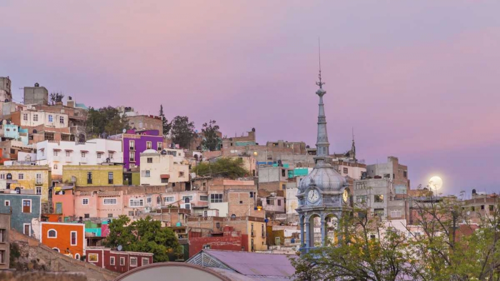 Mexico, Guanajuato Moonset over the city art print by Don Paulson for $57.95 CAD