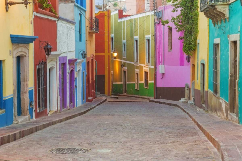 Mexico, Guanajuato Colorful street scene art print by Don Paulson for $57.95 CAD