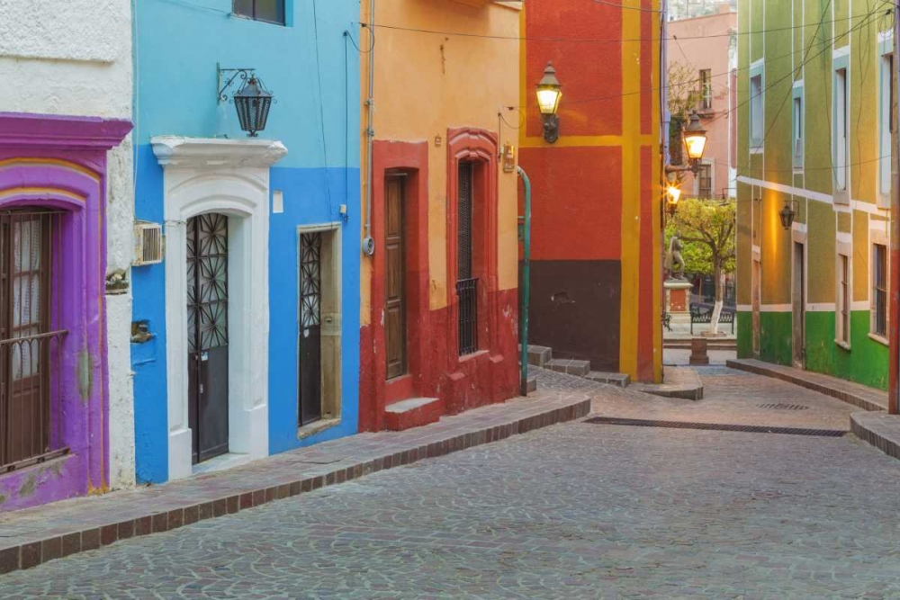 Mexico, Guanajuato Colorful street scene art print by Don Paulson for $57.95 CAD