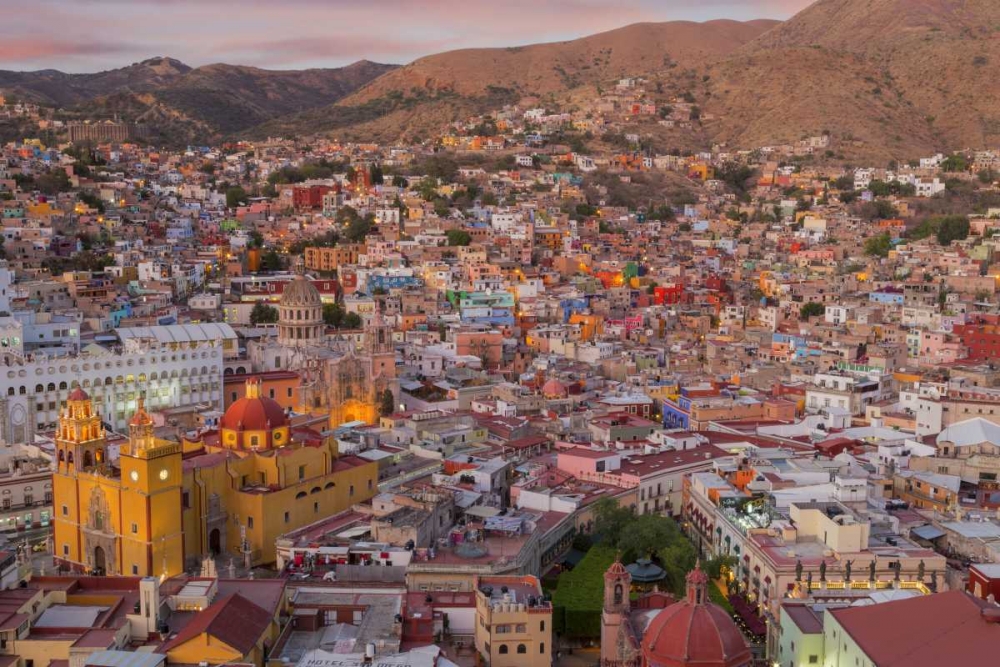 Mexico, Guanajuato Panoramic overview of city art print by Don Paulson for $57.95 CAD