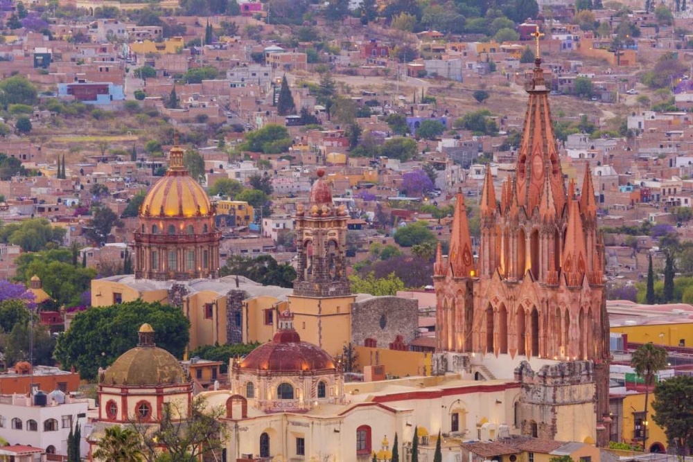 Mexico Overview of the Parroquia church and city art print by Don Paulson for $57.95 CAD