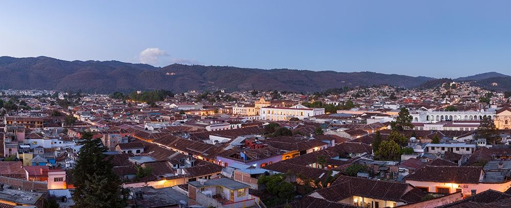 Mexico-San Cristobal de Las Casas Dusk falls over the city in this panorama art print by Brenda Tharp for $57.95 CAD