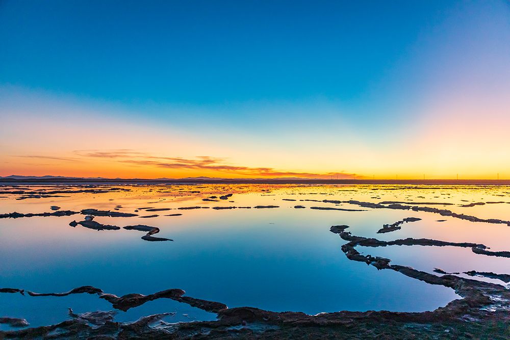 Guerrero Negro- Mulege- Baja California Sur- Mexico. Salt ponds at sunset. art print by Emily Wilson for $57.95 CAD