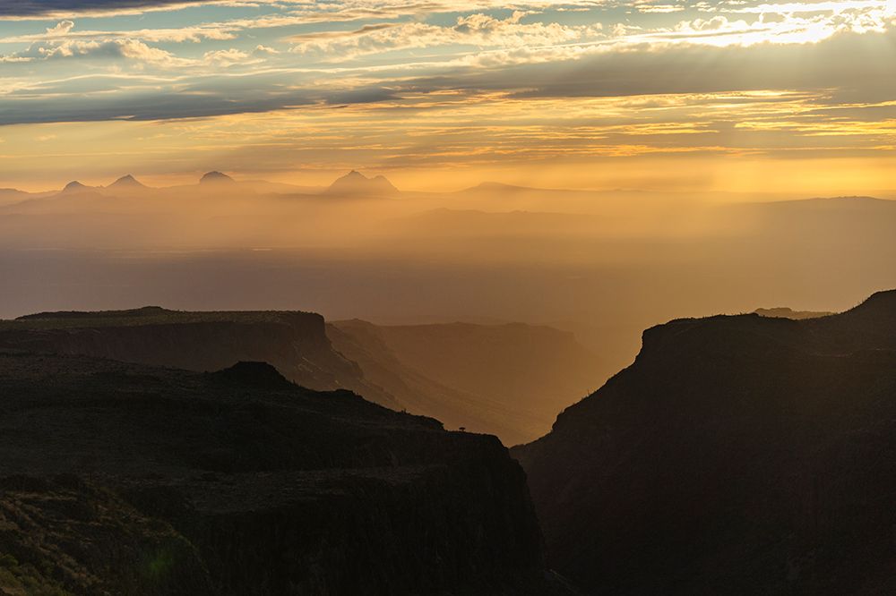 Mexico-Baja California Sur-Sierra de San Francisco. Sunset over desert canyon. art print by Fredrik Norrsell for $57.95 CAD