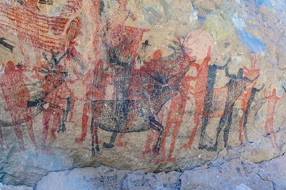 Mexico-Baja California Sur-Sierra de San Francisco. Rock art pictograph by the Cochimi peopl. art print by Fredrik Norrsell for $57.95 CAD
