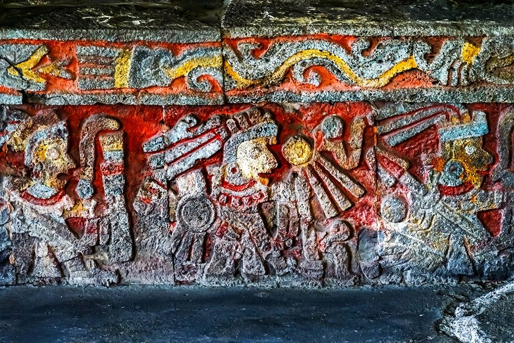 Ancient Carvings Aztec Eagle Warriors Palace-Templo Mayor-Mexico City-Mexico art print by William Perry for $57.95 CAD