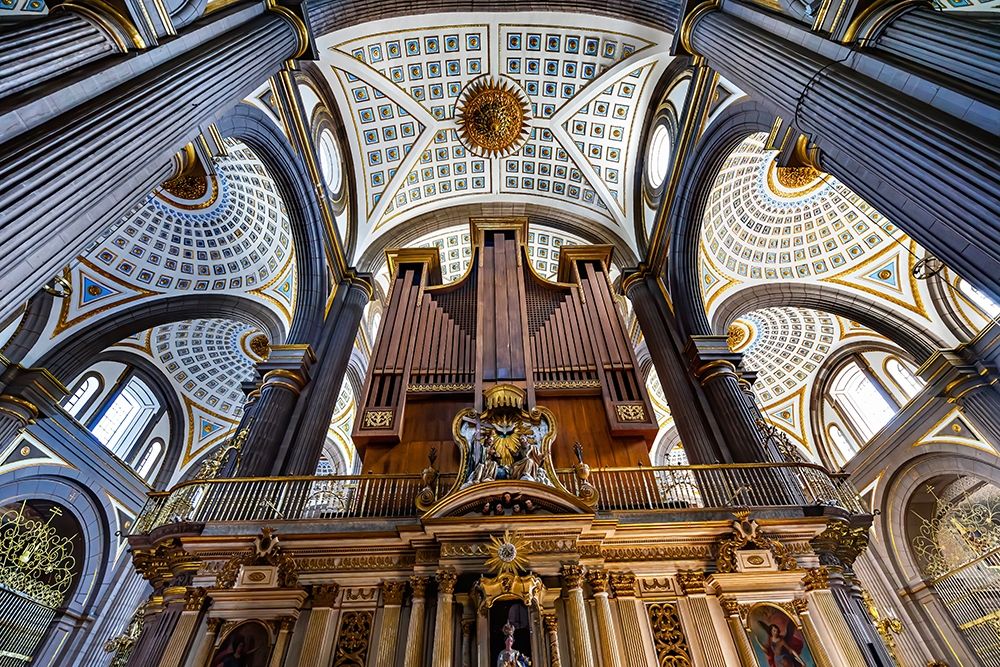 Organ Basilica ceiling Cathedral Puebla-Mexico Built in 15 to 1600s art print by William Perry for $57.95 CAD