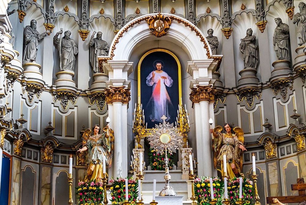 Basilica Altar Monstrance Jesus Painting La Compania Church Puebla-Mexico art print by William Perry for $57.95 CAD