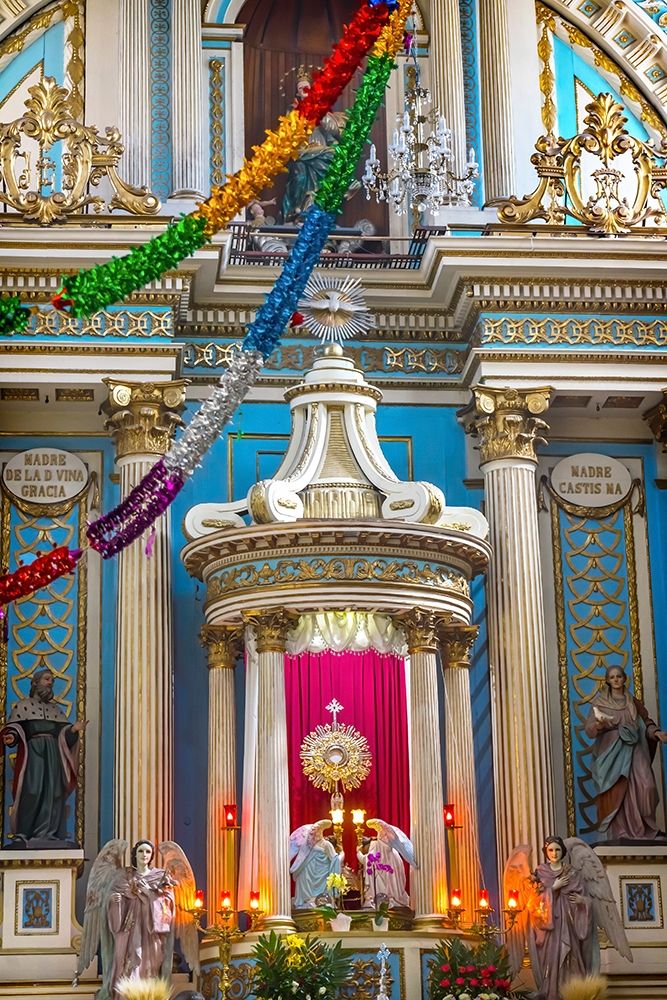 Colorful basilica altar Templo de la Limpia Concepcion-Puebla-Mexico Church was built in 1617 art print by William Perry for $57.95 CAD