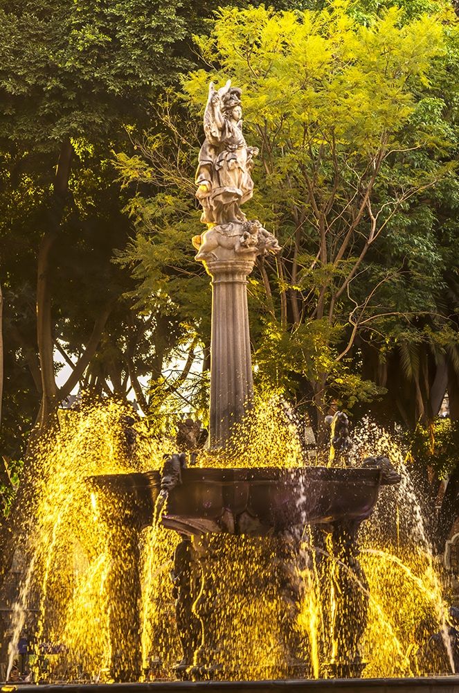 Zocalo Plaza-Puebla-Mexico Fountain built in 1777 art print by William Perry for $57.95 CAD