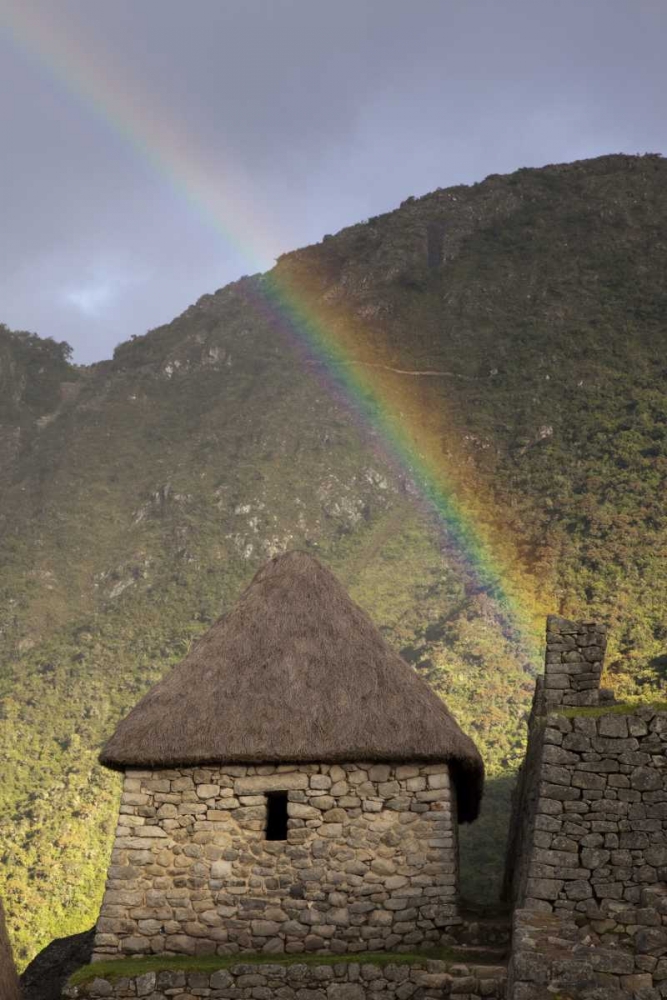 Rainbow over hut at sunset, Machu Picchu, Peru art print by Wendy Kaveney for $57.95 CAD