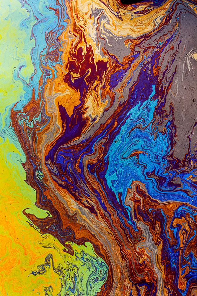 Abstract pattern in oil spilled in small stream-Costa Rica art print by Adam Jones for $57.95 CAD