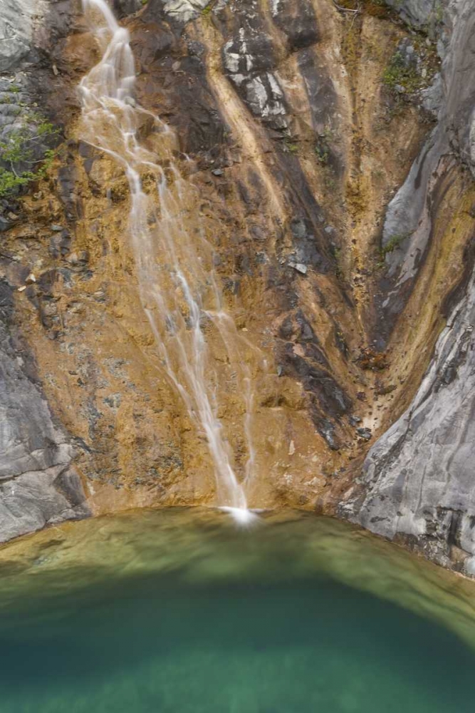 AK, Alsek River Valley Waterfall forms pool art print by Don Paulson for $57.95 CAD
