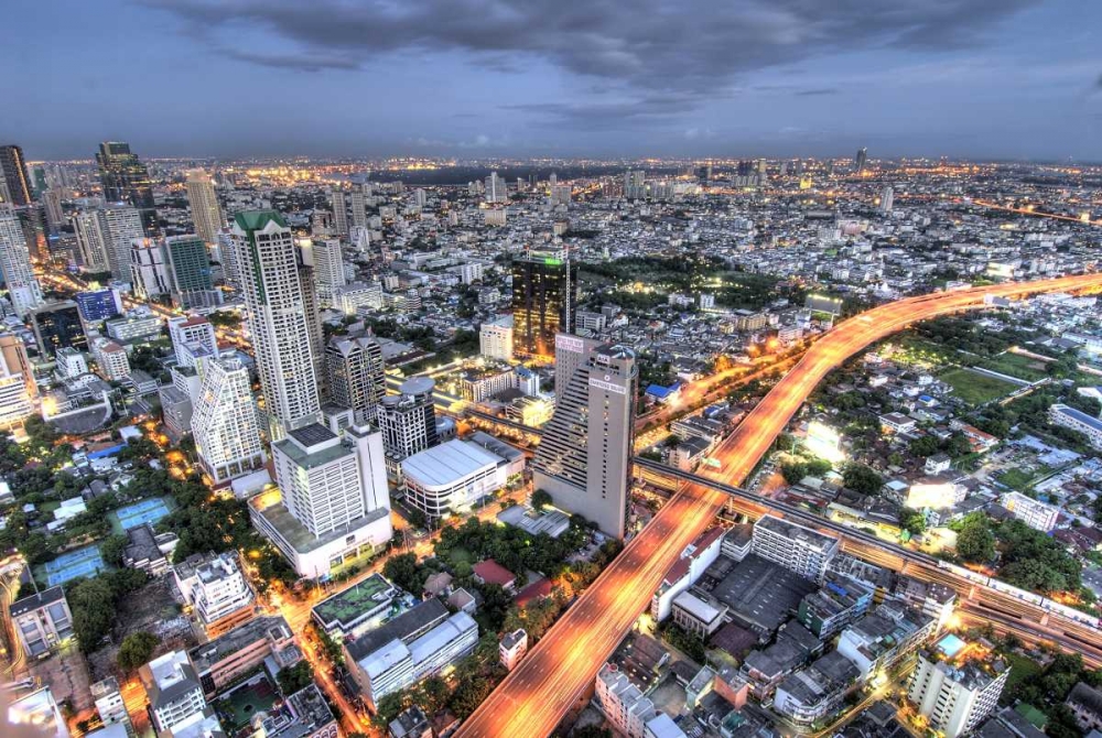 Thailand, Bangkok Overview of city at dusk art print by Jones Shimlock for $57.95 CAD