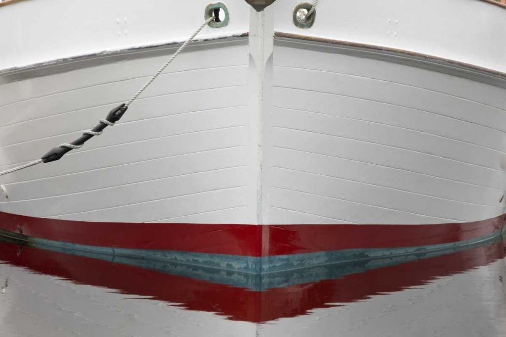 Alaska, Hoonah Bow of a boat reflects in water art print by Don Paulson for $57.95 CAD