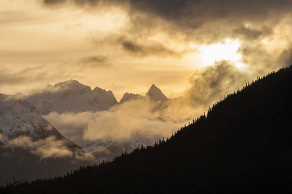 Alaska, Chilkat River Valley Mountain sunrise art print by Cathy and Gordon Illg for $57.95 CAD